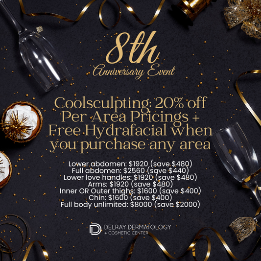 Anniversary Special: Coolsculpting: 20% off Per Area Pricings + Free Hydrafacial when you purchase any area