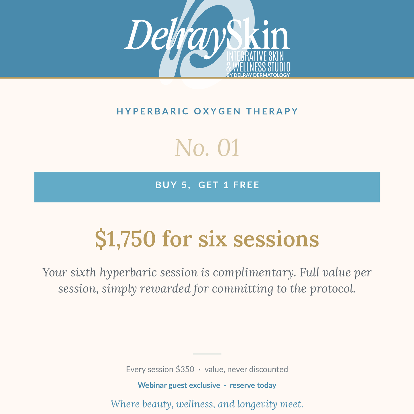 Hyperbaric Oxygen Therapy Series | Buy 5 Sessions, Get 1 Complimentary