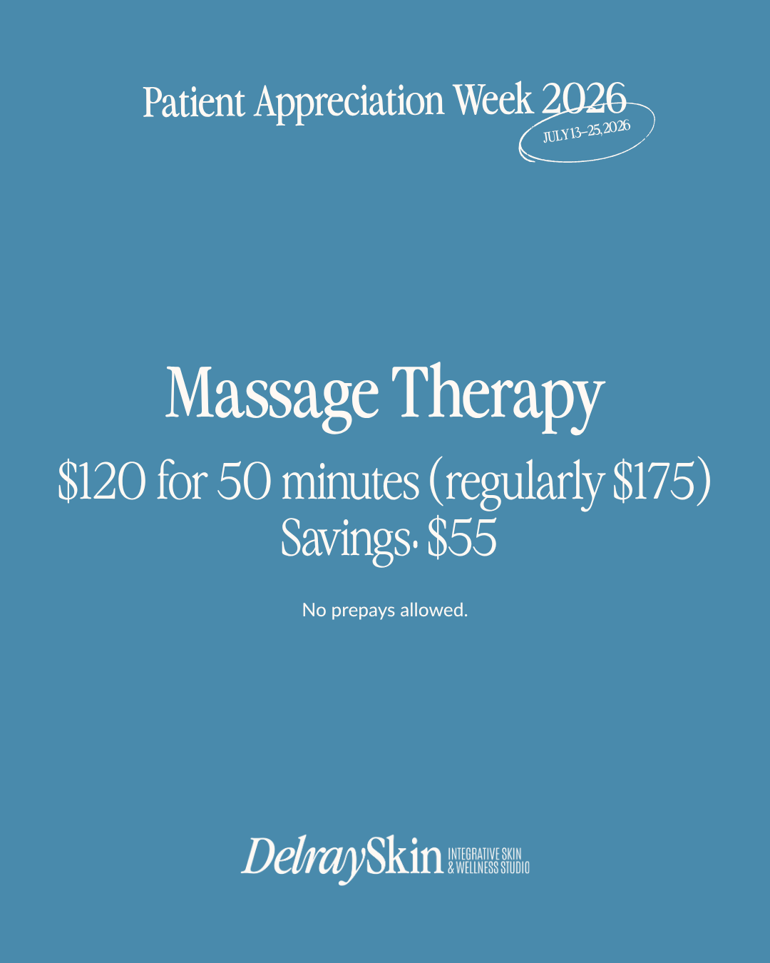 Massage Therapy Patient Appreciation Week 2026 special