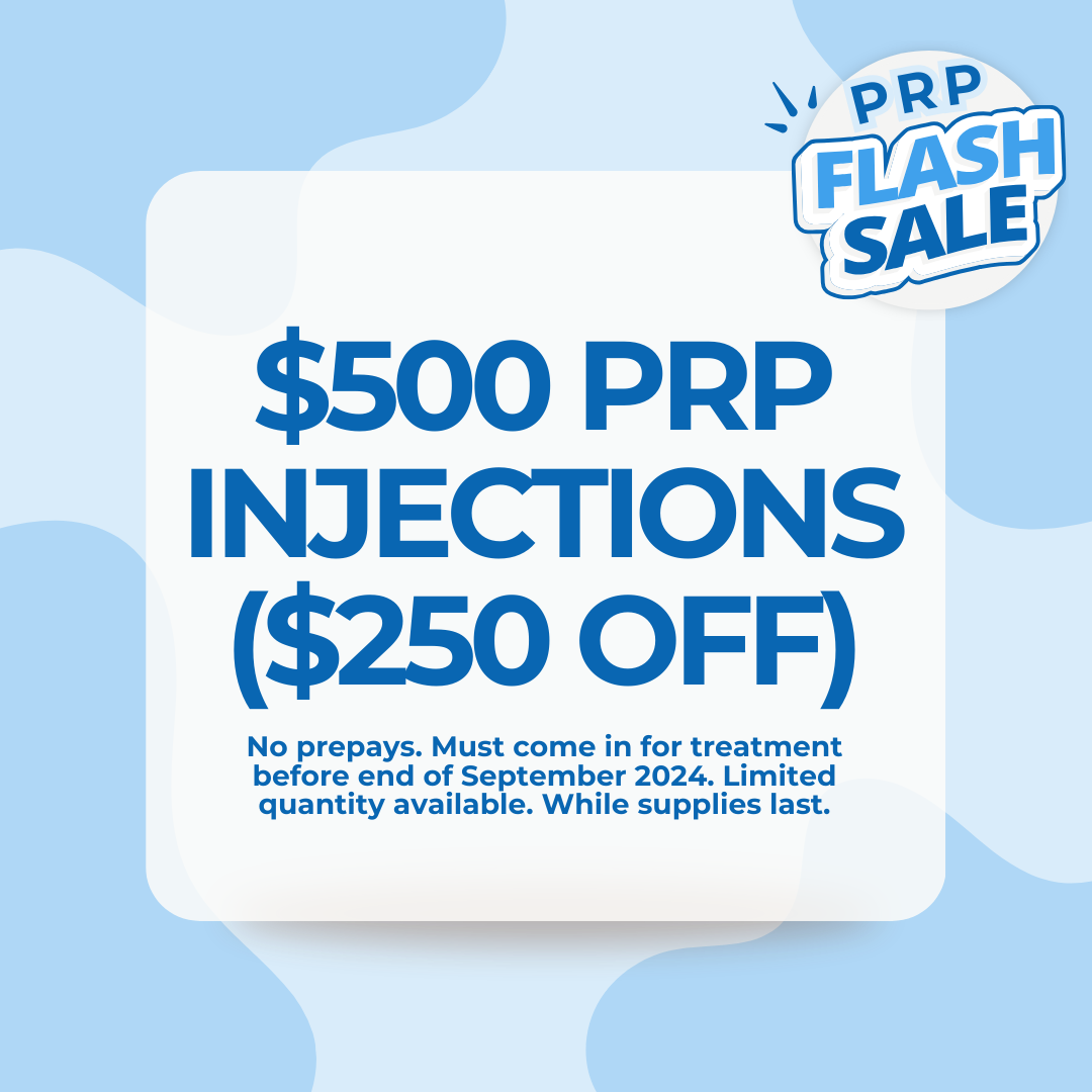 PRP Flash Sale: $500 PRP injections ($250 off)