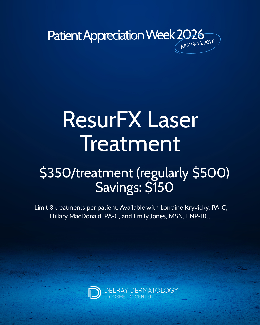 ResurFX Laser Treatment Patient Appreciation Week 2026 special