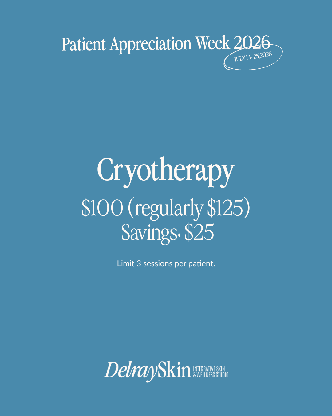Cryotherapy Patient Appreciation Week 2026 special